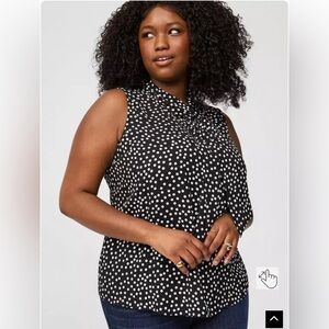 Torrid Black and White Polka Dot Sleeveless Blouse